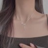 Collier coeur creux en argent regardé 925 avec pendentif pompon en diamant pour femme
