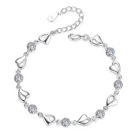 Bracelet en argent Sterling 925 en forme de cœur